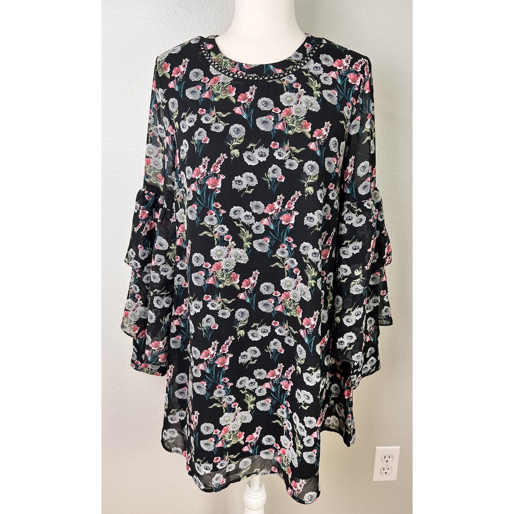 Lulu's Women's‎ Sheath Dress Long Sleeve Floral Print Size Small S